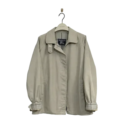 Burberry Vintage Check-Lined Cotton Blend Harrington Jacket - Stone