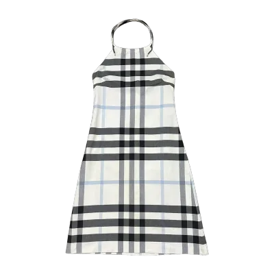 Burberry London Oversized Check Cotton Halterneck Dress
