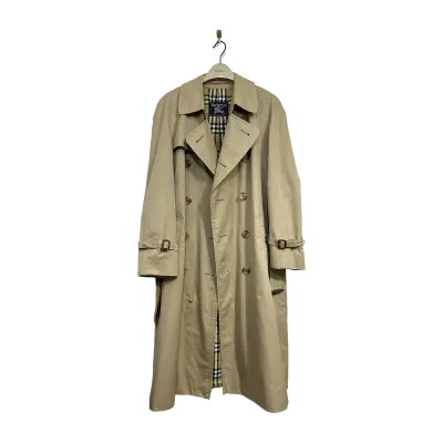 Burberry Classic Double Breasted Long Cotton Blend Trench Coat