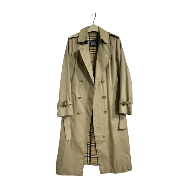 Burberry Vintage Classic Double Breasted Long Cotton Blend Trench Coat — 1 / 8