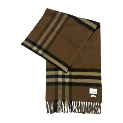 Burberry Brown Check Cashmere Scarf