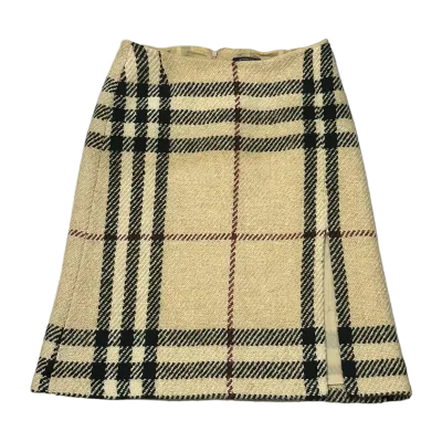 Burberry London Classic Check Wool A-Line Skirt