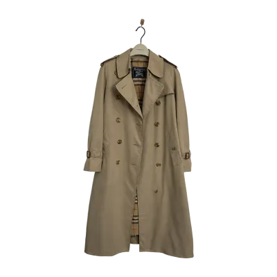 Burberry Classic Double Breasted Long Cotton Blend Trench Coat