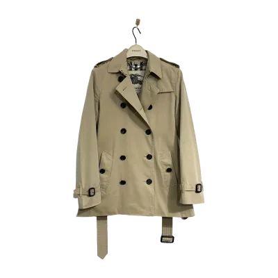 Burberry The Kensington Double Breasted Short Cotton Trench Coat