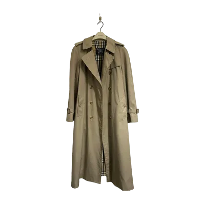 Burberry Classic Double Breasted Long Cotton Blend Trench Coat