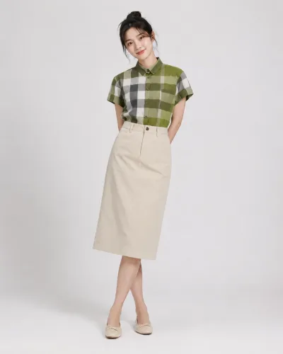 Burberry Brit Green Check Short Sleeve Cotton Shirt — thumbnail 2