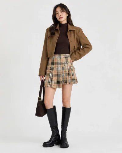 Burberry Classic Check Wool Pleated Kilt Skirt — thumbnail 2