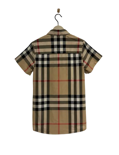 Burberry Classic Check Cotton Blend Short Sleeve Shirt