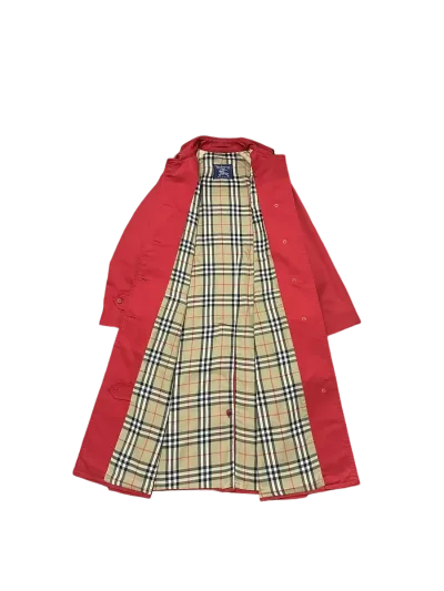 Burberry Red Belted Cotton Blend Car Coat — thumbnail 2
