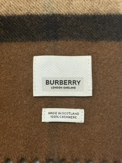 Burberry Brown Check Cashmere Scarf