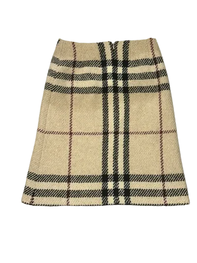 Burberry London Classic Check Wool A-Line Skirt