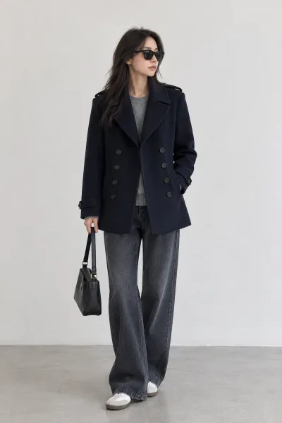 Burberry London Double Breasted Wool Cashmere Peacoat — thumbnail 2