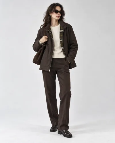 Burberry London Brown Quilted Jacket - Wool Blend Lining