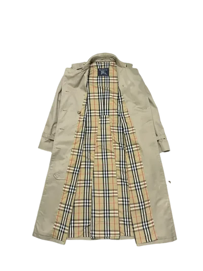Burberry Classic Double Breasted Long Cotton Blend Trench Coat