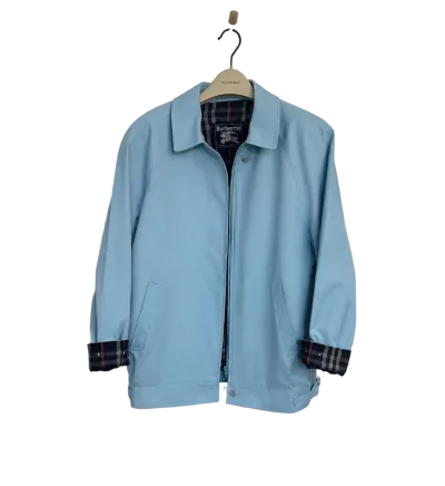 Burberry Vintage Check-Lined Cotton Blend Harrington Jacket — thumbnail 3