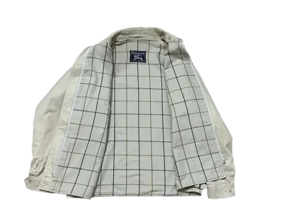 Burberry Vintage Check-Lined Cotton Blend Harrington Jacket - Stone — thumbnail 3