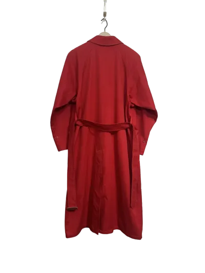 Burberry Red Belted Cotton Blend Car Coat — thumbnail 3