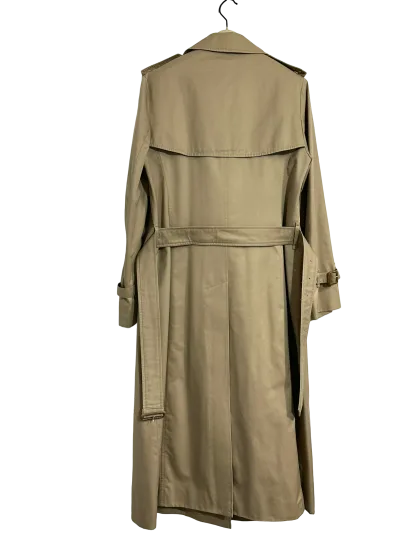 Burberry Vintage Classic Double Breasted Long Cotton Blend Trench Coat — thumbnail 3