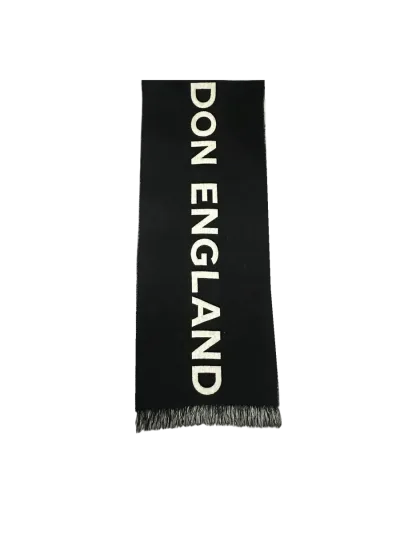 Burberry Reversible Black and White Logo Wool Scarf — thumbnail 3