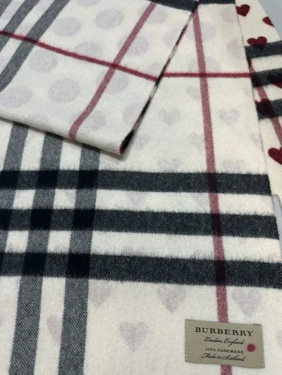 Burberry Reversible Check Cashmere Scarf - Hearts and Polka Dots — thumbnail 3