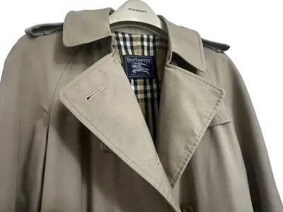 Burberry Classic Double Breasted Long Cotton Blend Trench Coat — thumbnail 3