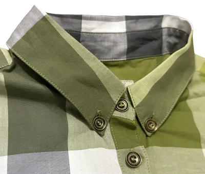 Burberry Brit Green Check Short Sleeve Cotton Shirt — thumbnail 4