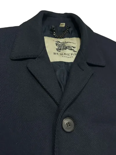 Burberry London Single Breasted Wool Blend Mid-Length Overcoat — thumbnail 5