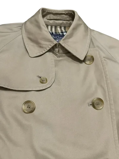Burberry Classic Double Breasted Long Cotton Blend Trench Coat — thumbnail 4