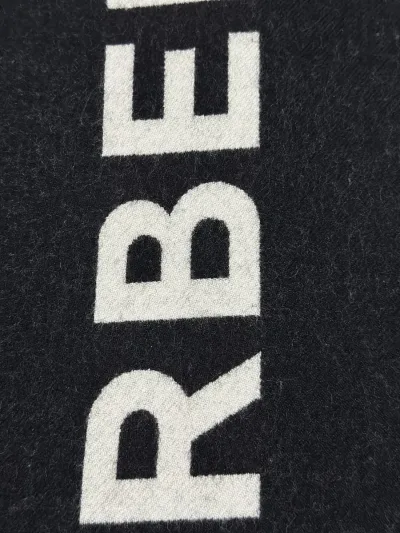 Burberry Reversible Black and White Logo Wool Scarf — thumbnail 4