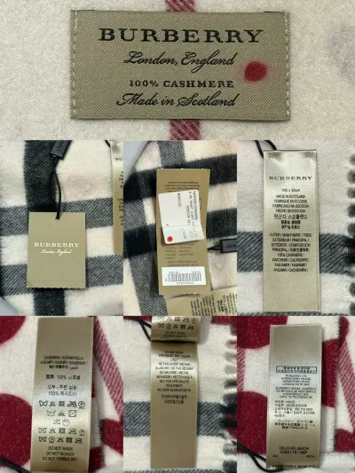 Burberry Reversible Check Cashmere Scarf - Hearts and Polka Dots — thumbnail 4