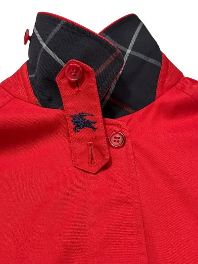 Burberry Vintage Red Cotton Blend Harrington Jacket — thumbnail 4