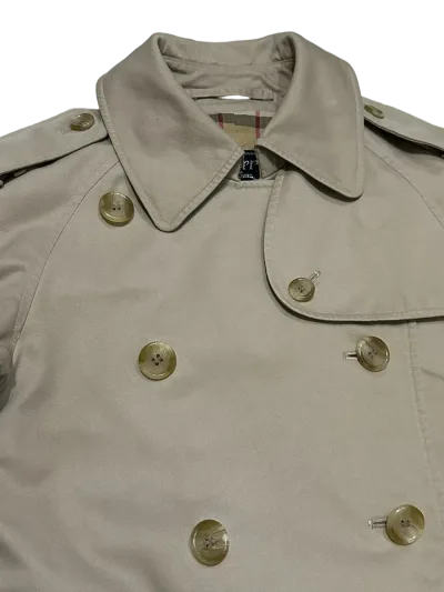 Burberry Classic Double Breasted Long Cotton Blend Trench Coat — thumbnail 4