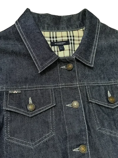 Burberry London Blue Denim Jacket - Check Details — thumbnail 5
