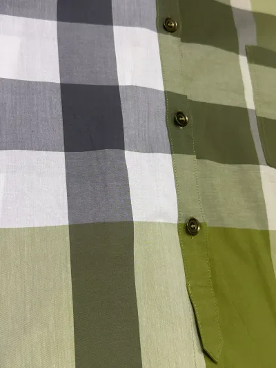 Burberry Brit Green Check Short Sleeve Cotton Shirt — thumbnail 5