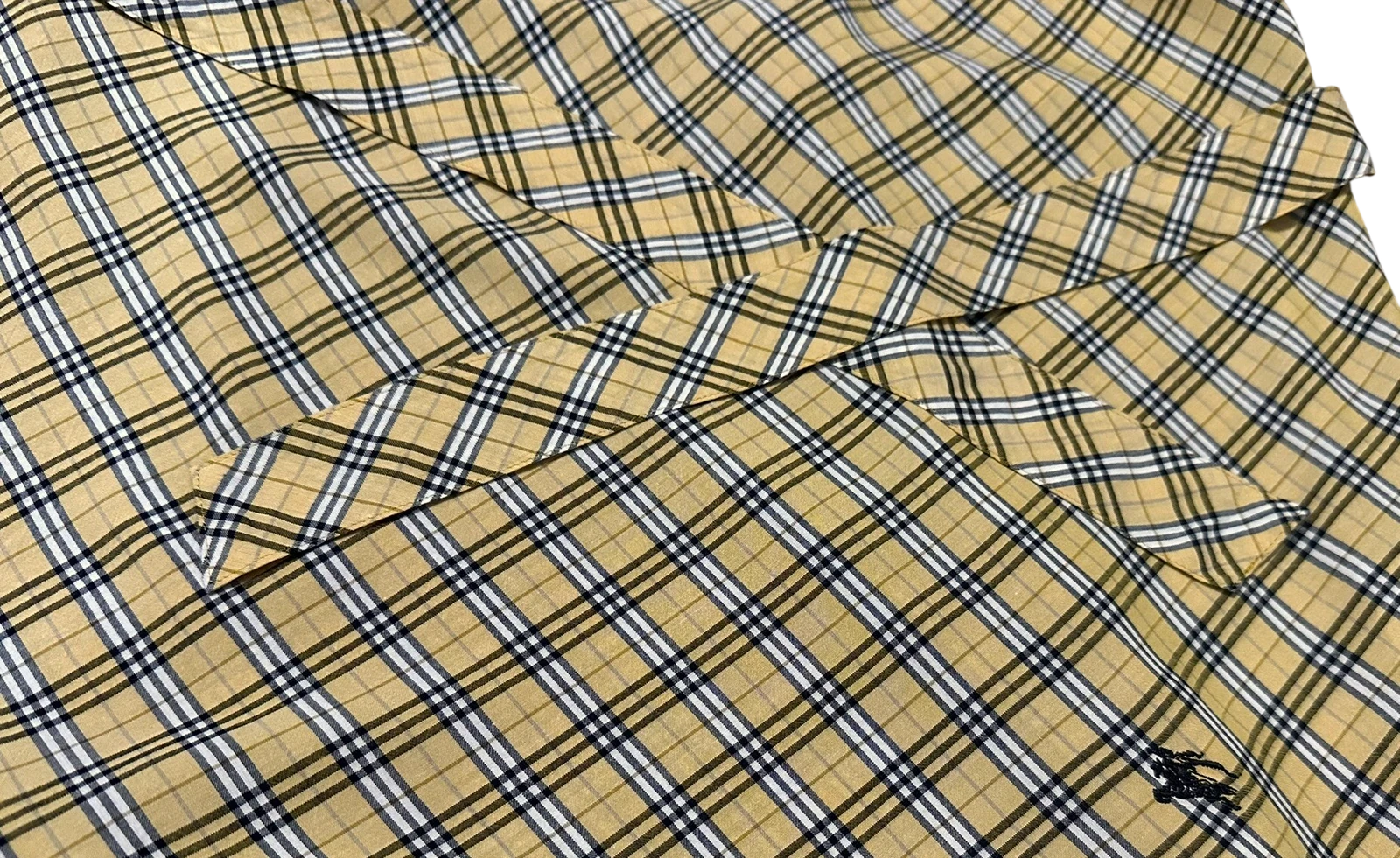 Burberry Blue Label Ruffle Trim Check Rayon Blend Sleeveless Shirt