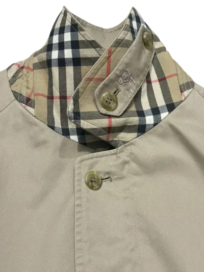 Burberry Vintage Reversible Check Cotton Blend Harrington Jacket - Beige — thumbnail 5