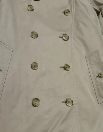 Burberry Classic Double Breasted Long Cotton Blend Trench Coat — thumbnail 5