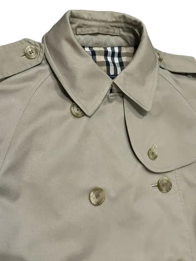 Burberry Classic Double Breasted Long Cotton Blend Trench Coat — thumbnail 5