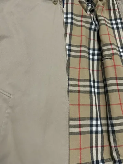 Burberry Vintage Reversible Check Cotton Blend Harrington Jacket - Beige — thumbnail 6