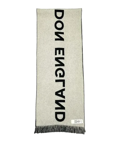 Burberry Reversible Black and White Logo Wool Scarf — thumbnail 6