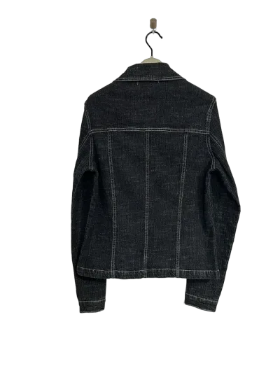 Burberry Dark Blue Denim Jacket - Check Trim — thumbnail 6