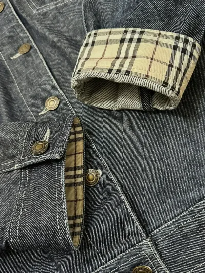 Burberry London Blue Denim Jacket - Check Details — thumbnail 7