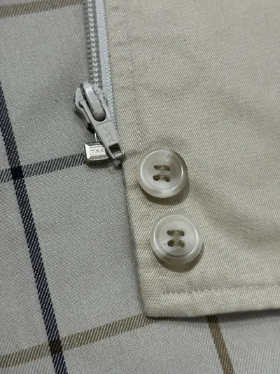 Burberry Vintage Check-Lined Cotton Blend Harrington Jacket - Stone — thumbnail 7