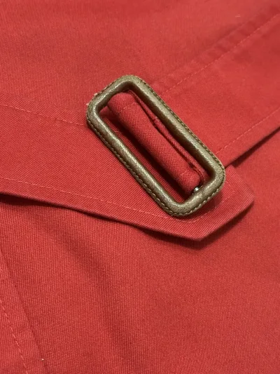 Burberry Red Belted Cotton Blend Car Coat — thumbnail 7