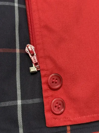 Burberry Vintage Red Cotton Blend Harrington Jacket — thumbnail 7