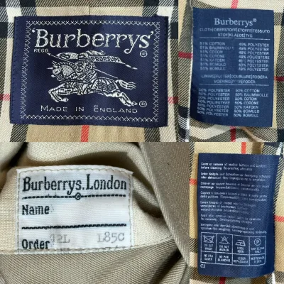 Burberry Vintage Classic Double Breasted Long Cotton Blend Trench Coat — thumbnail 8