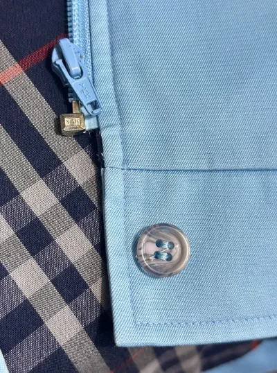 Burberry Vintage Check-Lined Cotton Blend Harrington Jacket — thumbnail 9