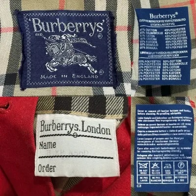 Burberry Red Belted Cotton Blend Car Coat — thumbnail 9