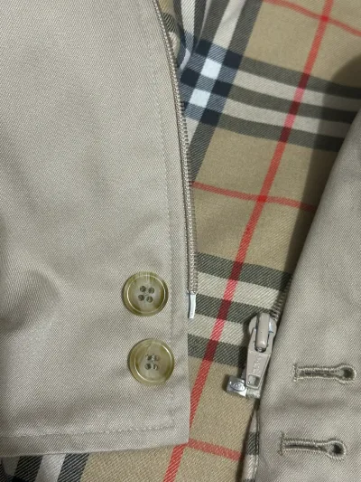 Burberry Vintage Reversible Check Cotton Blend Harrington Jacket - Beige — thumbnail 10