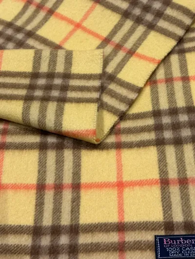 Yellow Check Cashmere Scarf